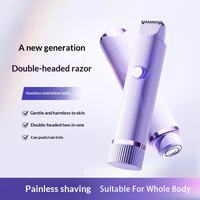 Alat Cukur Wanita Multifungsi 2 in 1 Dual-head Daya Tahan 1 Jam Pemangkas Bikini Tahan Air IPX4 untuk Perjalanan