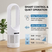 Ventilateur portable sans pales avec télécommande et contrôle par application, en plastique, silencieux, refroidi par eau, ions négatifs et mode veille pour la maison/le dortoir