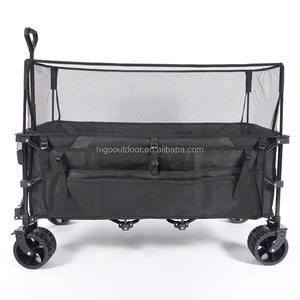 400ポンド対応 ポータブル折りたたみ式ビーチキャンプ用ハンドカート、オールテレインホイールと超ロング折りたたみ式ユーティリティワゴン付き - Product Image 3