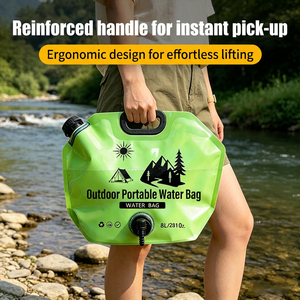 Sac d'hydratation portable vert kaki 8L, pliable et durable, pour camping, randonnée, voyage, dropshipping - Product Image 2