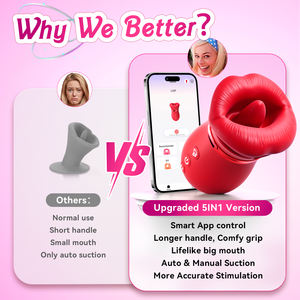 लाल होंठ बड़े मुंह महिला जीभ चूसने वयस्क यौन हस्तमैथुन उपकरण ऐप रिमोट के साथ लाठी वाइटिंग - Product Image 6