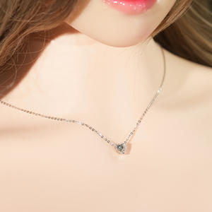 Goldleaf 14k White Gold Classic Heart Cut Lab Grown Diamond Vintage Solitaire Pendant Link <b>Chain</b> for Wedding Gift <b>Fine</b> Jewelry - Product Image 5