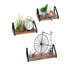 Étagères murales flottantes en <span class=keywords><strong>bois</strong></span> massif, couleur rustique, pour salon, entrée, rangement, décoration intérieure DIY - Product Image 5