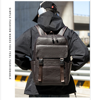 Sac à dos en cuir PU noir haut de gamme grande capacité, motif personnalisé, fabricant chinois, meilleure vente 2025