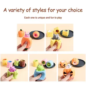 2024 Pop Stress Relief Fidget Toys Squishy Rabbit Squeeze Toys Squishes Carrot Rabbit Easter Gift Pinch Happy Cup Rebound Toy