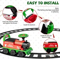 Train à pédales pour enfants de Noël avec rails, lumières, musique, jouets à encastrer, alimenté par piles, meilleur cadeau