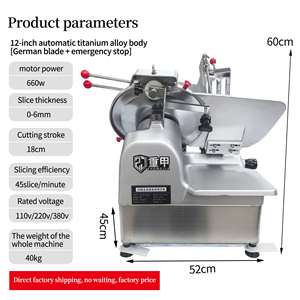 Rebanadora <span class=keywords><strong>de</strong></span> Carne Automática Comercial, Máquina para Rebanar Jamón y Queso, Máquina para Descongelar Carne - Product Image 6