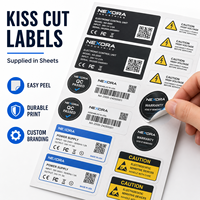 Autocollants personnalisés en feuille PET imperméable, durables pour l'extérieur, formes personnalisées, étiquettes logo, faciles à décoller pour la décoration de bougies et de marques artisanales