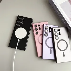 <span class=keywords><strong>Funda</strong></span> de Silicona con Revestimiento para Samsung Galaxy S25 <span class=keywords><strong>Ultra</strong></span> S24 S23 S22 + <span class=keywords><strong>S21</strong></span> FE, Fundas con Carga Inalámbrica Magnética, Película Protectora de Lente - Product Image 6