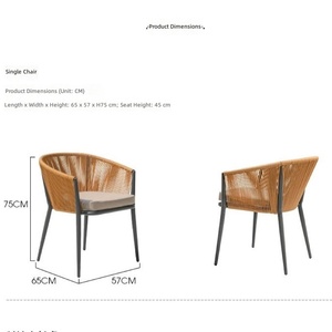 Silla de Comedor Moderna para Exteriores con Brazos, Estructura de Aluminio con Recubrimiento en Polvo, Plegable, Duradera y Estable, para Uso en Hoteles - Product Image 6