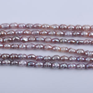 Perles de riz d'eau douce naturelles de 18 cm, 4-5 mm, en gros, bandes courtes, bracelets semi-finis, matériaux de bijouterie DIY, perles en vrac - Product Image 2