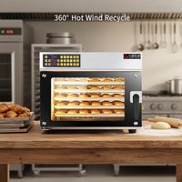 Four à convection électrique commercial en acier inoxydable, air chaud, 4 plateaux, boulangerie, contrôle précis de la température