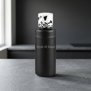 Black Stainless Steel Cocktail Shaker Bottle <b>Portable</b> Mixing Tumbler for <b>Bar</b> Drinks Party Use - Product Image 3