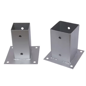 <span class=keywords><strong>Plaque</strong></span> de fixation au sol <span class=keywords><strong>pour</strong></span> poteau de clôture en acier au carbone galvanisé à chaud, anti-corrosion, durable - Product Image 2