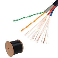 Kabel tahan air 2 inti RVV luar ruangan Cat5e terlaris dengan kawat daya kabel komunikasi produsen Tiongkok
