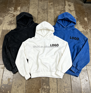 Sweat à capuche personnalisé pour homme, couleur unie, logo sur le devant, style décontracté, automne, noir, blanc, bleu, molleton de coton, coupe classique - Product Image 1