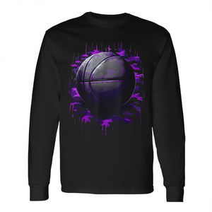T-shirt de basketball à manches longues camouflage violet – Catégorie promotionnelle - Product Image 2