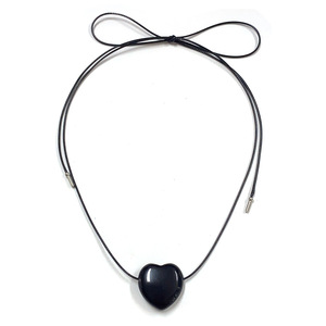 2024 Long Black Rope <strong>Necklace</strong> Simple Heart Natural <strong>Stone</strong> <strong>Necklace</strong> Chain <strong>Necklace</strong> for Women - Product Image 4