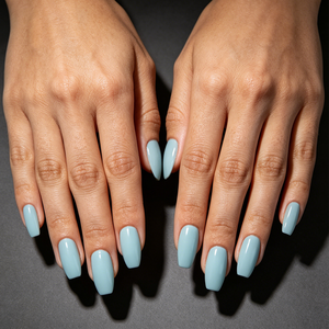 <span class=keywords><strong>Faux</strong></span> ongles courts <span class=keywords><strong>bleu</strong></span> <span class=keywords><strong>clair</strong></span>, 24 pièces, brillants, réutilisables, qualité salon, couverture complète, ongles artificiels - Product Image 1