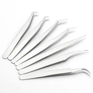 Stainless Steel Volume Eyelash Tweezers Lightweight Eyelash Extension Tweezers For Cosmetics