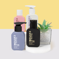 Emballage personnalisé vide pour produits de soin de la peau, flacons carrés en plastique HDPE pour savon liquide, shampoing, après-shampoing, lotion pour le visage et le corps, flacon pompe cosmétique