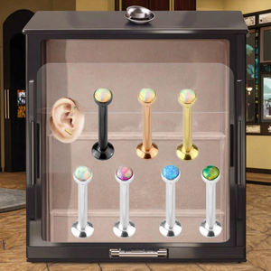Opal Internally Threaded Steel Cartilage Studs Labrets <strong>Monroes</strong> Surgical Steel Piercing <strong>Lip</strong> <strong>Ring</strong> Fashion Ear Piercing Jewelry - Product Image 4