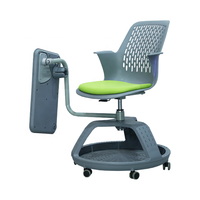 Chaise de formation scolaire, chaise de conférence de bureau réglable et mobile avec tablette d'écriture