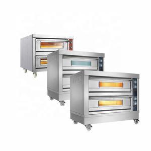 Comercial de Acero Inoxidable Horno doble cubierta eléctrico horno de Pizza - Product Image 3