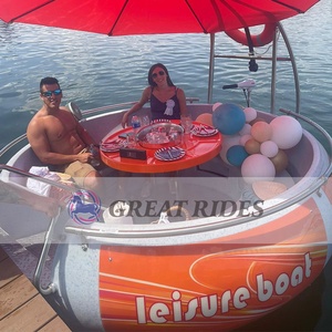 Bateau de fête flottant pour <span class=keywords><strong>parc</strong></span> aquatique, restaurant, barbecue, bateau de loisirs, 3,2 m, électrique, donuts, barbecue, fabricant direct - Product Image 2
