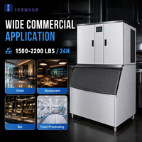 Machine à glaçons modulaire pour les chaînes de cafés et de salons de thé, avec production de glaçons en cubes, nettoyage automatique et alerte de manque d'eau