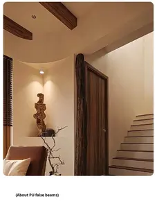 Panneau mural 3D en PU imitation <span class=keywords><strong>bois</strong></span> - Léger, imperméable, ignifuge, indéformable, décoration intérieure pour hôtel, pour salon - Product Image 5