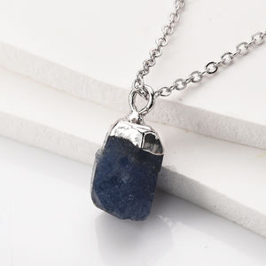 Mujeres 925 plata esterlina mes de nacimiento mujeres peridoto natural zafiro piedra natal real collar de cristal - Product Image 3