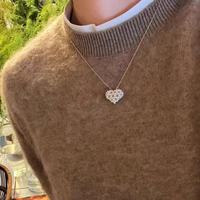 Pendentif Cœur en Perle d'Eau Douce Naturelle, Breloques Creuses Tressées Faits Main pour la Fabrication de Bijoux DIY, Vente en Gros