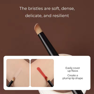 <span class=keywords><strong>Brocha</strong></span> de Maquillaje Individual <span class=keywords><strong>para</strong></span> Brillo Labial Personalizado, con Pelo Sintético Vegano Suave Negro - Product Image 3