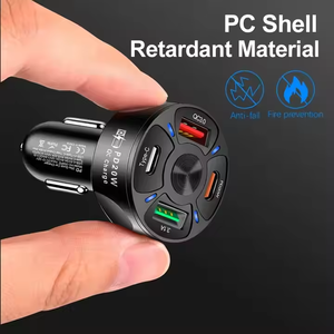 ที่ชาร์จในรถความเร็วสูง65W พร้อมพอร์ต4พอร์ต QC 3.0 PD <span class=keywords><strong>20W</strong></span> และเครื่องชาร์จโทรศัพท์ในรถยนต์แบบ Type C สำหรับ <span class=keywords><strong>iPhone</strong></span> 16 15 14 13 PRO MAX x <span class=keywords><strong>XS</strong></span> S21 S24 - Product Image 4