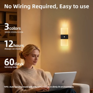<span class=keywords><strong>Lampe</strong></span> <span class=keywords><strong>murale</strong></span> magnétique à induction corporelle LED pour chevet, recharge intérieure sans fil pour chambre à coucher et salon - Product Image 4