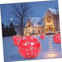 Boule de Noël gonflable Jouet d'extérieur Jouets pour l'extérieur pour décoration de porte Boule de Noël gonflable en PVC