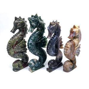 Nouveauté cristal naturel océan jaspe hippocampe unique sculpture cristal mousse agate grand hippocampe pour la décoration - Product Image 4