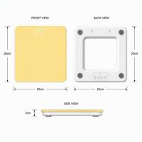 Báscula Digital de Baño Color Caramelo, Delgada, 26 cm, Portátil, Electrónica, para el Hogar, para Pesar el Peso Corporal, con Pantalla LED Oculta