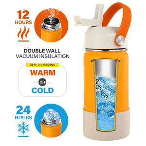 Tùy Chỉnh Màu Sắc Biểu Tượng Trẻ Em Chai Nước Thép Không Gỉ Đôi Tường Cách Nhiệt Uống Chai Chân Không <span class=keywords><strong>Flask</strong></span> Với Rơm Nắp - Product Image 4