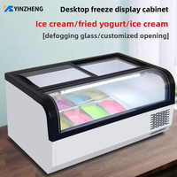 Vitrine Réfrigérée Commerciale YINZHENG pour Crèmes Glacées et Yaourts, Congélateur Professionnel pour Gâteaux et Yaourts Épais