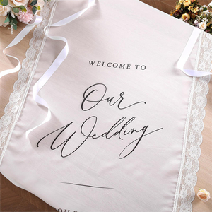 Custom Laced Sheer Paper New Arrival Professional Modern Wedding Welcome Signs for Ceremony & <b>Party</b> <b>Backdrop</b> Decor - Product Image 6