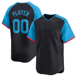Maillot de baseball en sergé de haute qualité personnalisé uniforme de softball brodé boutonné avec logo cousu - Product Image 1