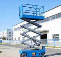 Plateforme élévatrice à ciseaux automotrice avec système hydraulique haute performance et protection de sécurité pour l'entretien extérieur