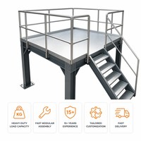 Plateforme modulaire combinée, plateformes de stockage à structure en acier avec revêtement antidérapant