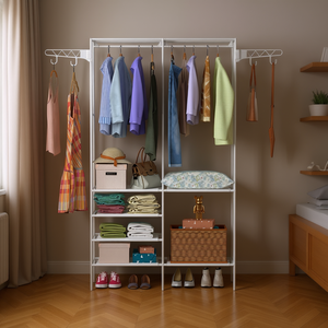 Estante Organizador de Armario DB, 66.1x42.1x14.2in, 4 Niveles, Barra para Colgar, Estante de Almacenamiento de Ropa de Tela Resistente para Organización - Product Image 2