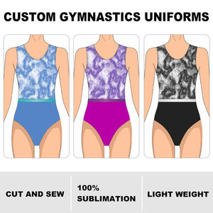 Vente en gros justaucorps de gymnastique sans manches unisexe personnalisé collants de sport d'entraînement spandex/coton broderie 3D légère à séchage rapide - Product Image 2