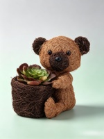 Pot de fleurs en rotin en forme d'ours pour bébé, style américain, sculpté à la main, décoration maison et jardin, vente en gros