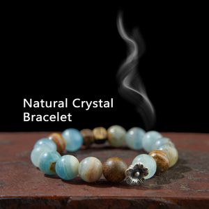Bracelet unisexe en pierres naturelles et cristaux, style bohème, Amazonite, Opale Jaune, Dragon Vert, Vintage, pour tous les jours, Bracelets fins perlés - Product Image 1