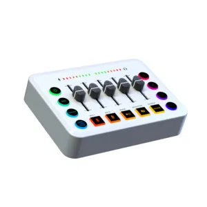 2024 factory New Live streaming Sound card 48V phantom power supply sound card RGB light OEM/ODM sound card recording mixer